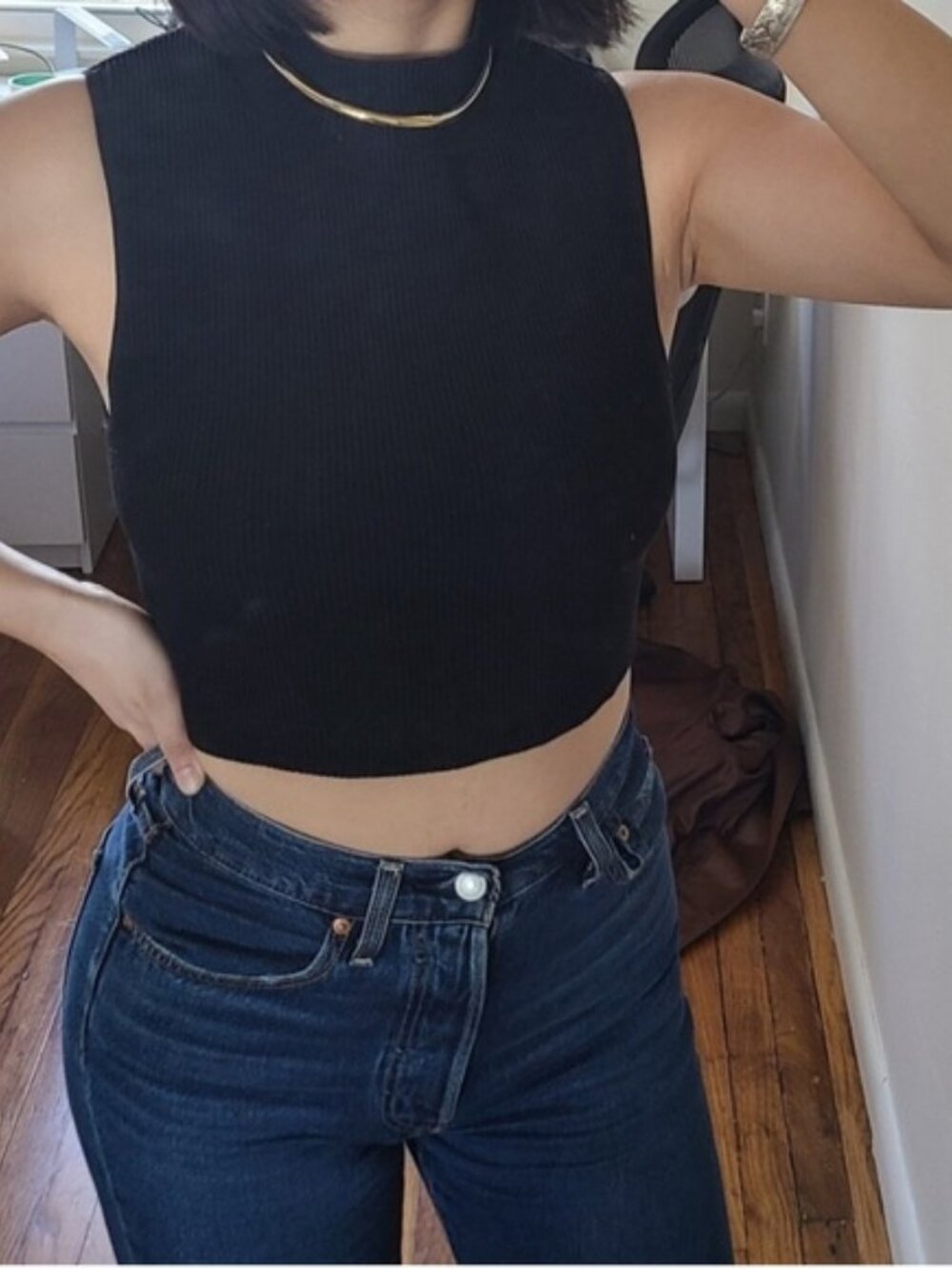 nwot Babaton sculpt knit mockneck tank M - Picture 5 of 5